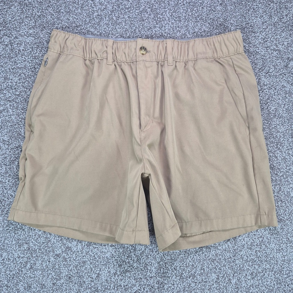 Wowie Shorts Mens Large Khaki Tan Elastic Waist Chino 5.5" Inseam